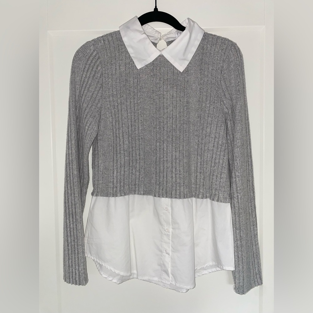 Olive+Oak Long Sleeve stylish collared Blouse